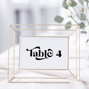 Wedding Table Number Card Template, Wedding Seating Arrangement, Event Seating Modern Retro Seating Numbers, Personalize Editable PPW74 image 1