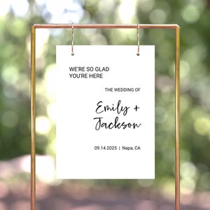 Minimalist Wedding Welcome Sign | Modern Wedding | Printable Welcome Sign | Corjl Template Sign | PPW557 BRIELLE