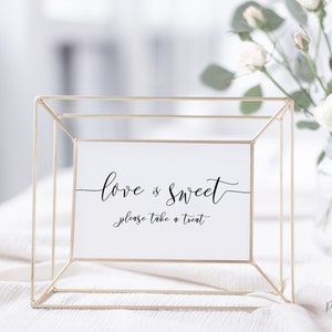 Love is Sweet Sign, Wedding Take a Treat Sign, Wedding Printable, Instant Download PPW0550 Grace image 1