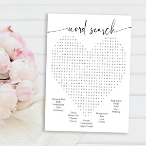 Bridal Shower Word Search | Bridal Shower Games | Printable PDF | Editable Instant Download | Corjl Template | Bachelorette | PPW552 FAYE