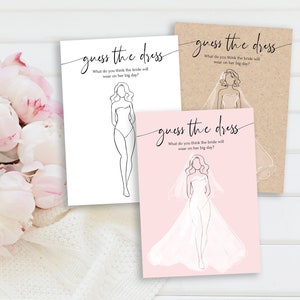 Guess the Dress Bridal Shower Game | Printable Game | Editable Template | Bachelorette Party | Hen Party | PPW552 FAYE