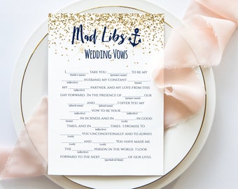 Mad Libs Bachelorette Game Template, Wedding Vows Mad Libs Game, Nautical, Let's Get Nauti, Bridal Shower Activity MARIN PPW28