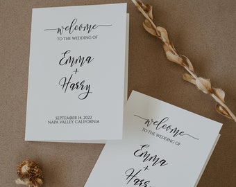 Wedding Folding Program, Wedding Order of Events, Wedding Program, Wedding Handout 100% Editable PPW0550 Grace