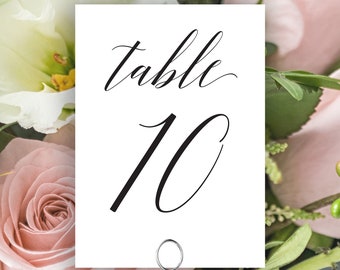 Table Numbers, Wedding Table Numbers Printable, Classic Wedding, Table Number Cards, Instant Download PDF, 120B