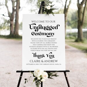 Unplugged Wedding Ceremony Sign Template, Wedding Welcome Sign, Editable Large Display Sign PPW74 image 2