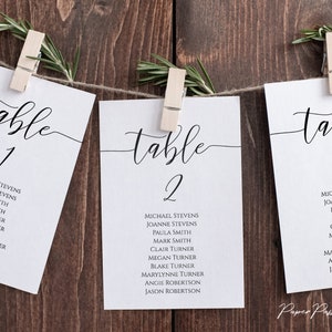 Wedding Seating Table Cards, Poster, Elegant Calligraphy Display 100% Editable Template, Corjl PPW0550 Grace image 6