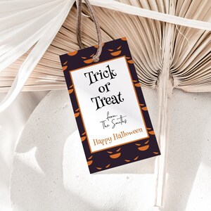 Editable Halloween Favor Tag: Treat Bag Printable (Digital Download)