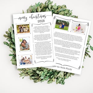 Plantilla de carta de Navidad, resumen del año, boletín de Navidad, actualización familiar Descarga instantánea 100% editable PPC-19