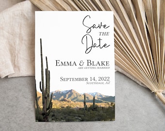 Save the Date Desert Itinerary Template, Announcement Card, Invite, Wedding Printable Scottsdale Arizona PPW36 MESA