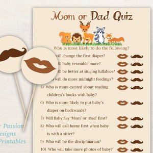 Mom or Dad Quiz Woodland Animal Baby Shower Game Gender - Etsy Canada Mom or Dad Quiz Woodland Animal Baby Shower Game Gender - Etsy Canada