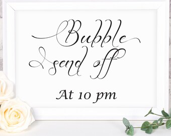 Wedding Send Off Sign ~ Bubble Sign ~ Wedding Sign ~ Reception Sign ~ Landscape Sign ~ Editable Template ~ Instant Download PDF ~ 110B