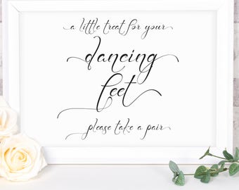 Dancing Feet Sign ~ Flip Flop Sign Template ~ Wedding Sign ~ Reception Sign ~ Instant Download PDF ~ 110B