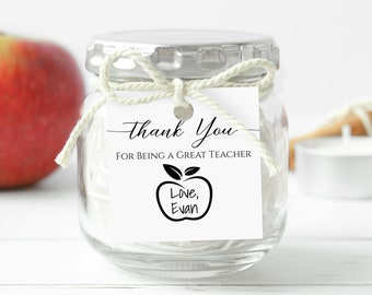 Teacher Appreciation Week Tag, Teacher's Apple Gift Tag Printable, Thank You Card, Personalize, Editable TAW-MAE16-TY