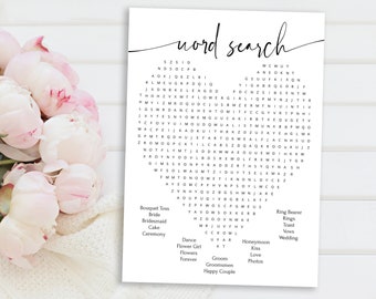 Bridal Shower Word Search | Bridal Shower Games | Printable PDF | Editable Instant Download | Corjl Template | Bachelorette | PPW552 FAYE