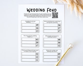 Bridal Feud Game | Wedding Game Activity | Wedding Feud Printable | Sip and Solve Game | Digital Download | 240026