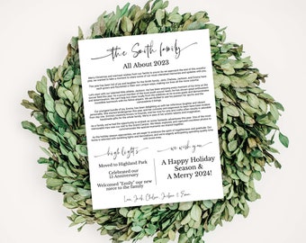 Christmas Letter Template, Family Newsletter Update, Holiday Family Letter, Instant Download, Editable, Printable H23003-4 PPC-19