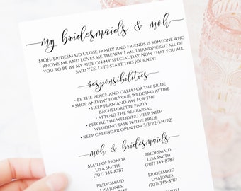 Bridesmaids Commitment Card, Printable Bridesmaid Pledge, Letter to Bridesmaid, Maid of Honor Proposal Box 100% Editable PPW0550 Grace