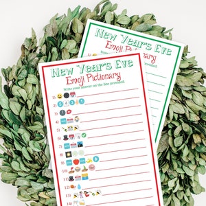 New Year&#39;s Eve Emoji Pictionary ~ New Year Party Game ~ Printable Party Game ~ Emoji Game ~ Printable Template PPC-19 NEW YEAR