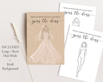 Guess the Dress Bridal Shower Game: Printable (Digital Download) PPW0550 GRACE ELLE