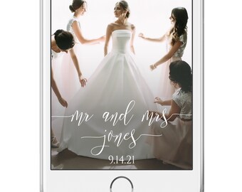 Wedding Snap Chart Geofilter for Mobile Phone, Simplistic Elegant Font Design 100% Editable, Templett PPW0550
