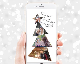 Christmas Tree Electronic Photo Card, Happy Holidays Text Message, Email, Social Media 100% Editable NOEL-N9 PPC-19