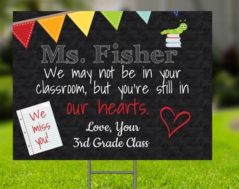 Teacher Appreciation Week Yard Sign, Honk for Teachers School, Editable Corjl Template, Chalkboard Yard Sign