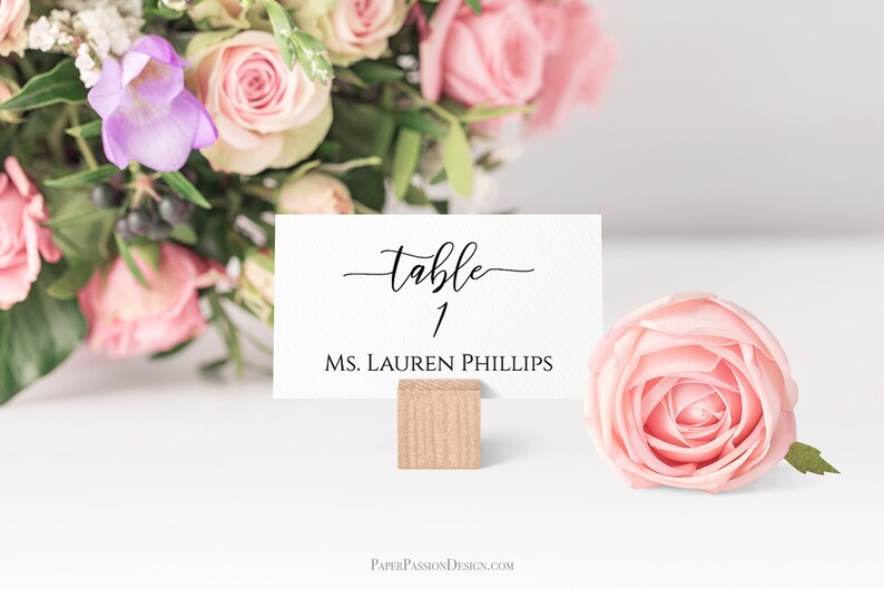 Wedding Table Place Card Template, Minimalist Elegant Design 100% Editable PPW0550 GRACE image 5