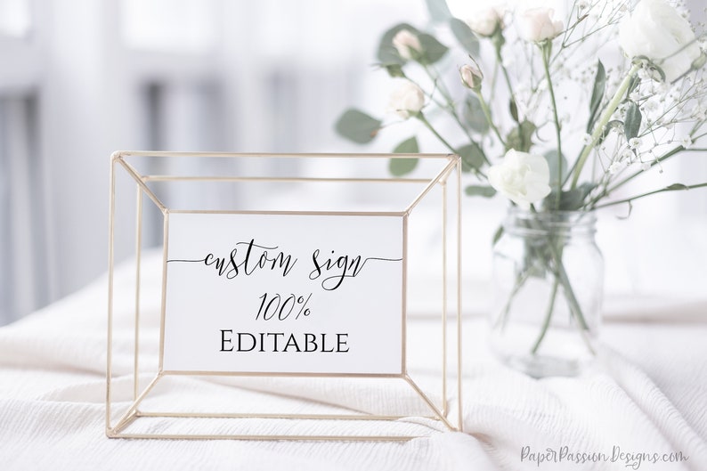 Custom Sign, Editable Wedding Sign, Bridal Shower Template, Personalized Sign Instant Download 100% Editable PPW0550 GRACE image 2