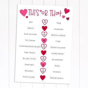 This or That Valentine's Day Party Game, Classroom School Party Game, Zoom Party Activity, Printable 100% Editable VALENTINE PPH21-1 image 7