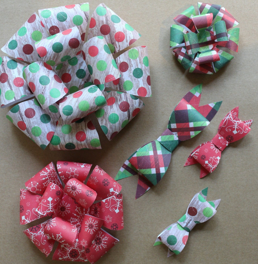 Bow Template Set large Paper Bow Medium Printable Bow Small Gift Bow ...