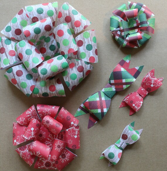 bow template set large paper bow medium printable bow etsy
