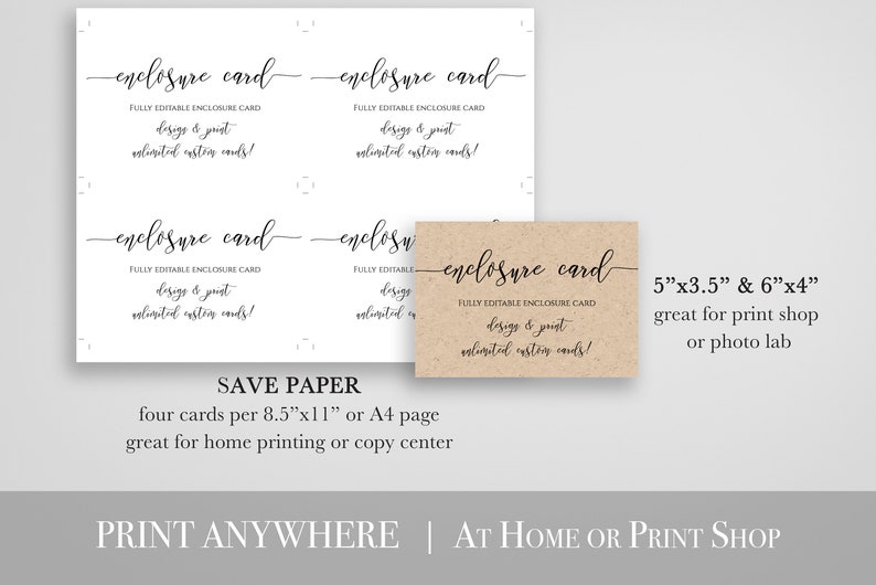 Custom Enclosure Card Wedding Bridal or Baby Shower Etsy