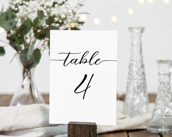 Simplistic Elegant Table Number Template, Flat Cards, Tables 1-30, Printable PDF PPW16 MAE