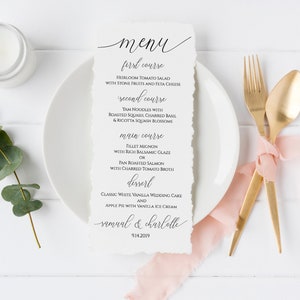 Wedding Table Menu Cards, Event Table Decor, Elegant Calligraphy, Dinner Menu Printable Editable Template PPW0560 image 4