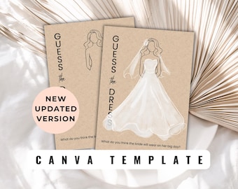 Guess the Dress Bridal Shower Game: Editable Canva Template (Digital Download)