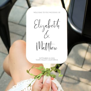 Wedding Fan, Modern Minimalist Program, Elegant Font, Wedding Template ABBY PPW830