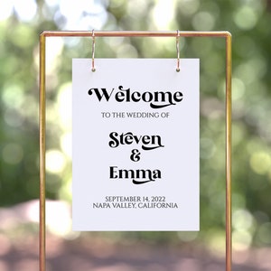 Wedding Welcome Sign Template, Wedding Printable, Editable Large Display Sign PPW74 image 9