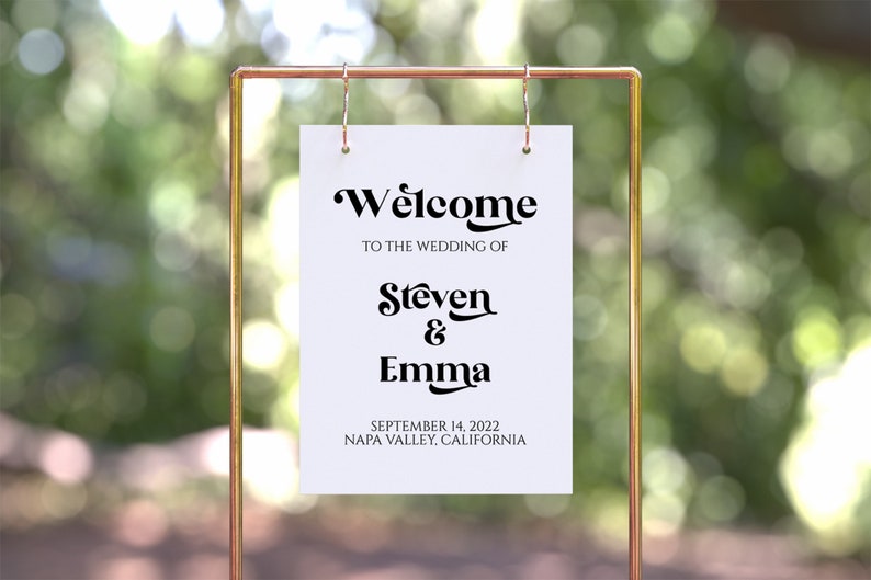 Wedding Welcome Sign Template, Wedding Printable, Editable Large Display Sign PPW74 image 9