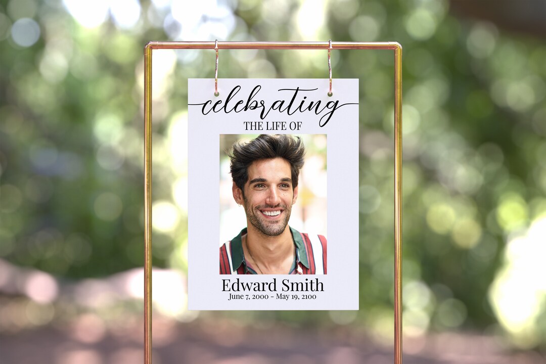 Memorial Celebrating the Life of Sign Template, Funeral Memorial of