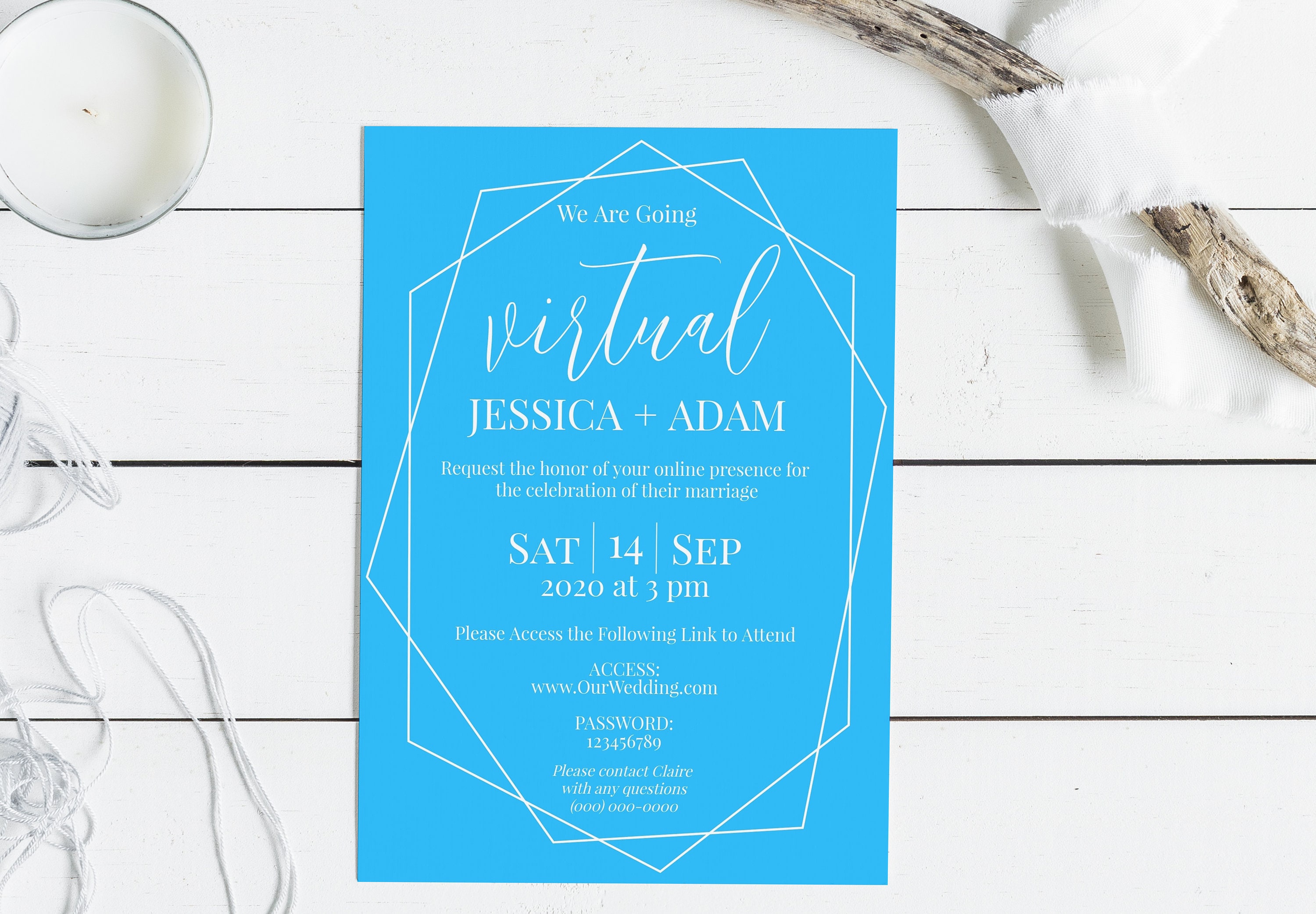 Virtual Wedding Invitation Black Virtual Invitation Invite Etsy