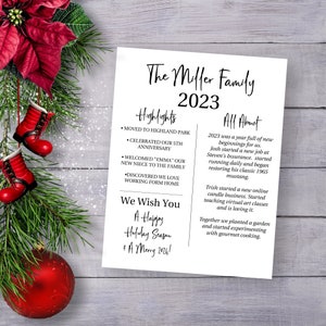 Modelo de carta de Natal, revisão do ano, boletim de Natal, atualização da família Download instantâneo 100% editável, PPC-19