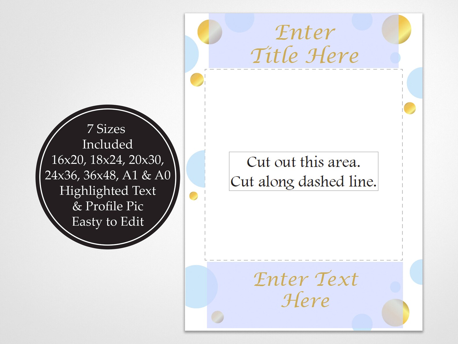Editable Photo Prop Frame Blue and Gold Photo Booth Prop Etsy