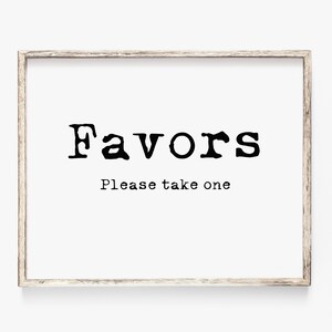 Wedding Favors Sign Template, Wedding Editable Sign, Baby Bridal Shower, Modern Retro Font Sign, PPW330 TYPEWRITER