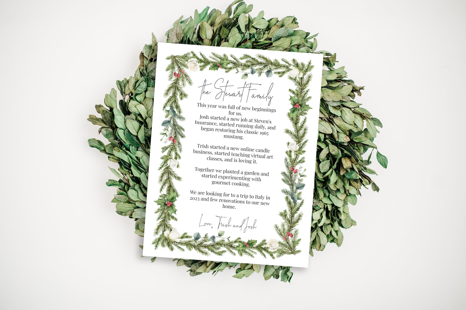 Christmas Letter Template Year in Review Christmas - Etsy