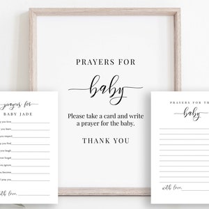 Oraciones para tarjeta y letrero de bebé, juegos de baby shower, tarjeta de consejos para bebés, baby shower minimalista moderno, imprimible editable PPB551 ELLE
