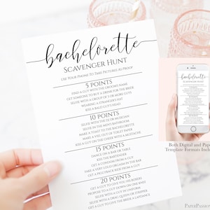 Bachelorette Scavenger Hunt Email Template, Bachelorette Party, Text Message Format, Editable Text, 100% Editable, Corjl PPW0550 Grace image 1