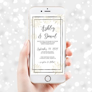 Electronic Wedding Invitation, Mobile Phone Invite, Evite, Text message, Email Details, Editable Text, Corjl PPW-NY21 image 4