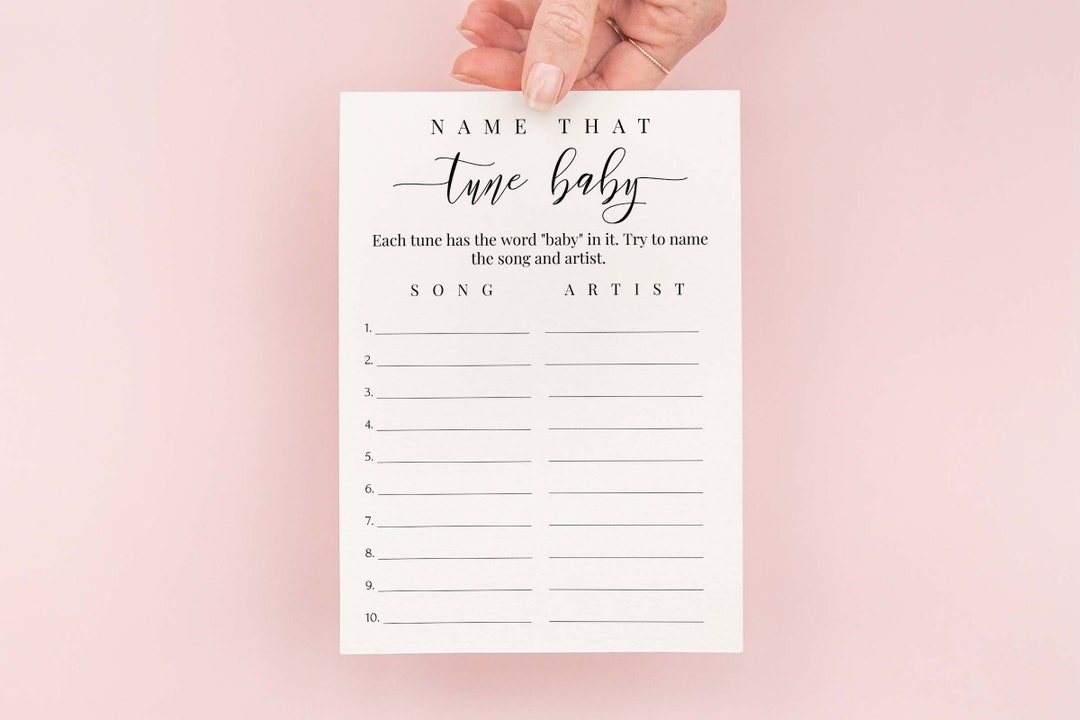 Name That Tune Game Template, Baby Shower Game Printable, Memory Game ...