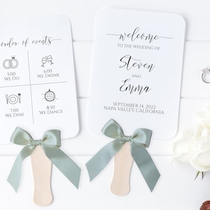 Programme de fan de mariage, ordre des événements de mariage, programme de mariage, document de mariage 100 % modifiable PPW0550 Grace
