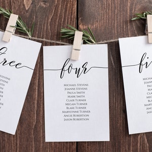 Wedding Seating Table Cards, Poster, Elegant Calligraphy Display 100% Editable Template, Corjl PPW0550 Grace image 2